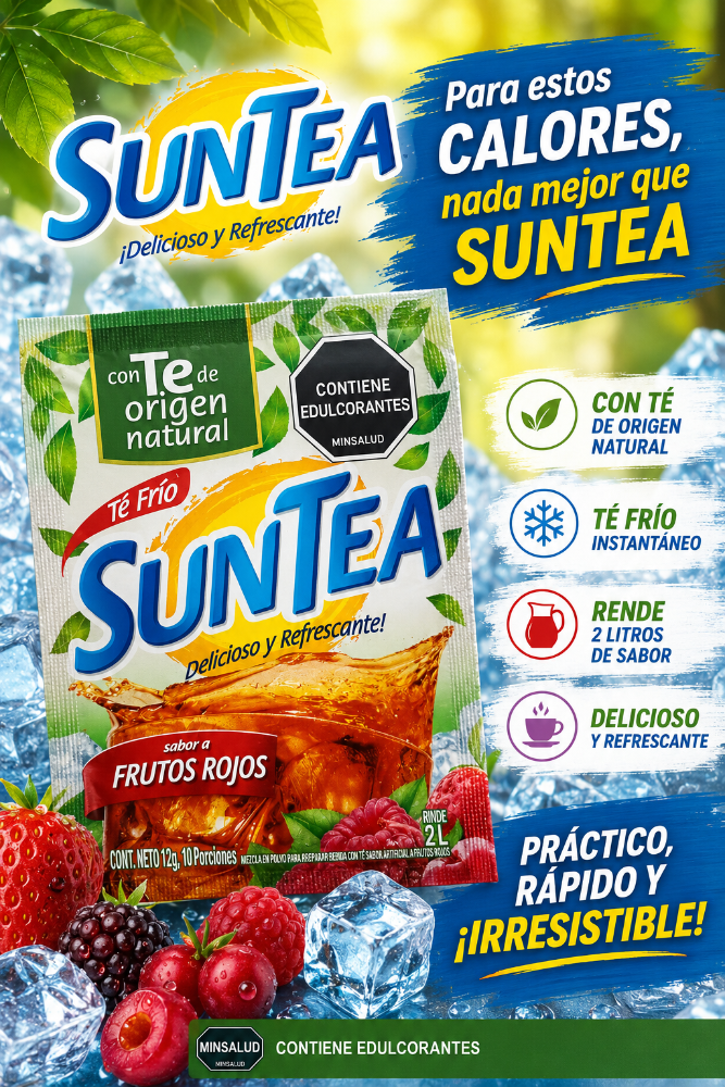 SUNTEA EN POLVO DE FRUTOS ROJOS x 12 G