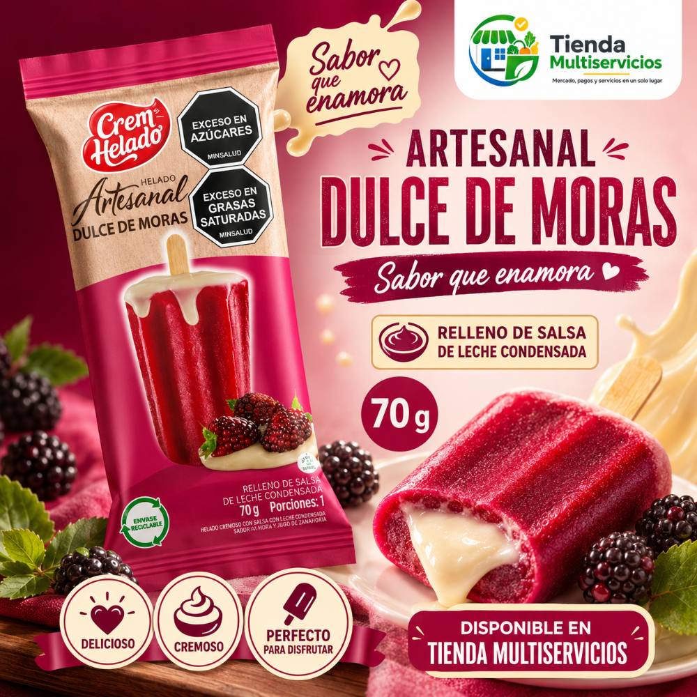 HELADO ARTESANAL MORA x 70 G