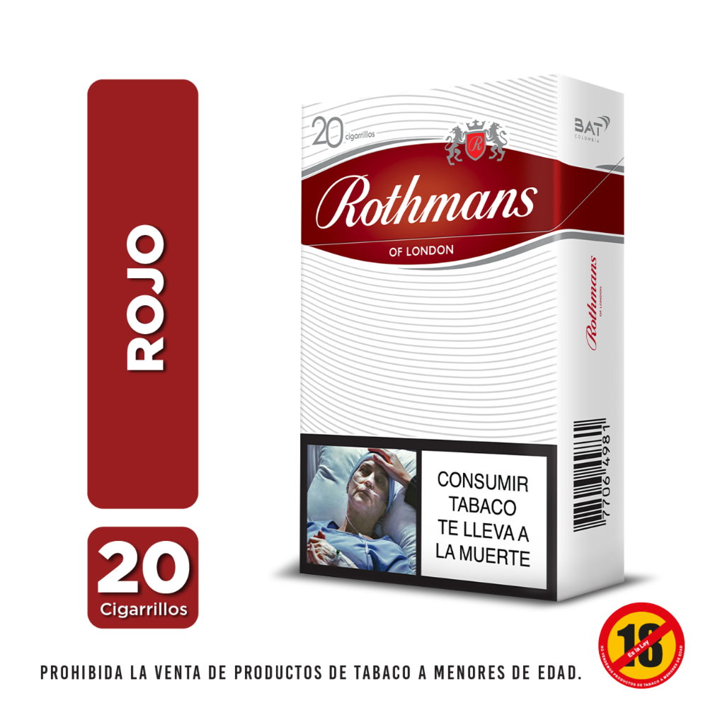 Cigarrillos Rothmans Rojo Cajetilla x 20 Unds