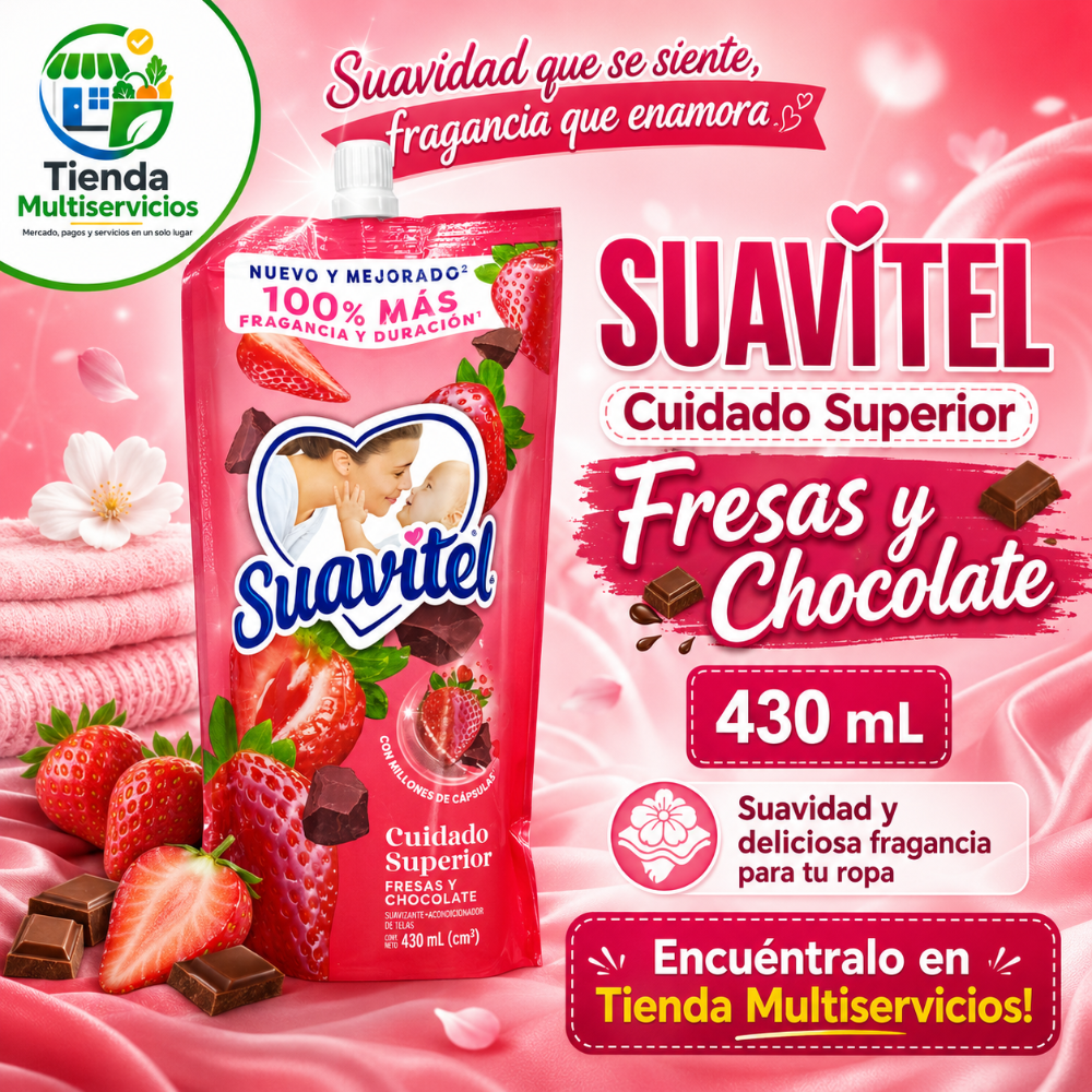 SUAVITEL FRESAS Y CHOCOLATE x 430 ML