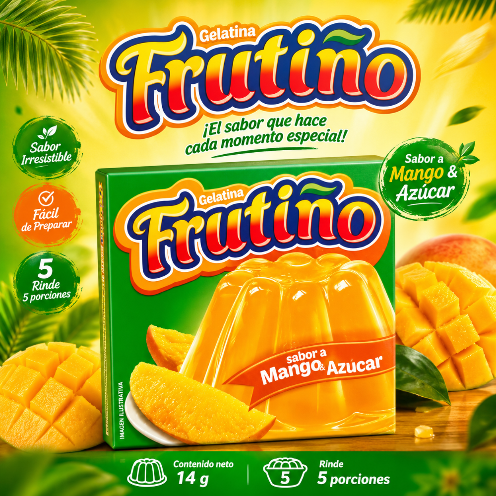 GELATINA FRUTIÑO MANGO DE AZUCAR x 14 G