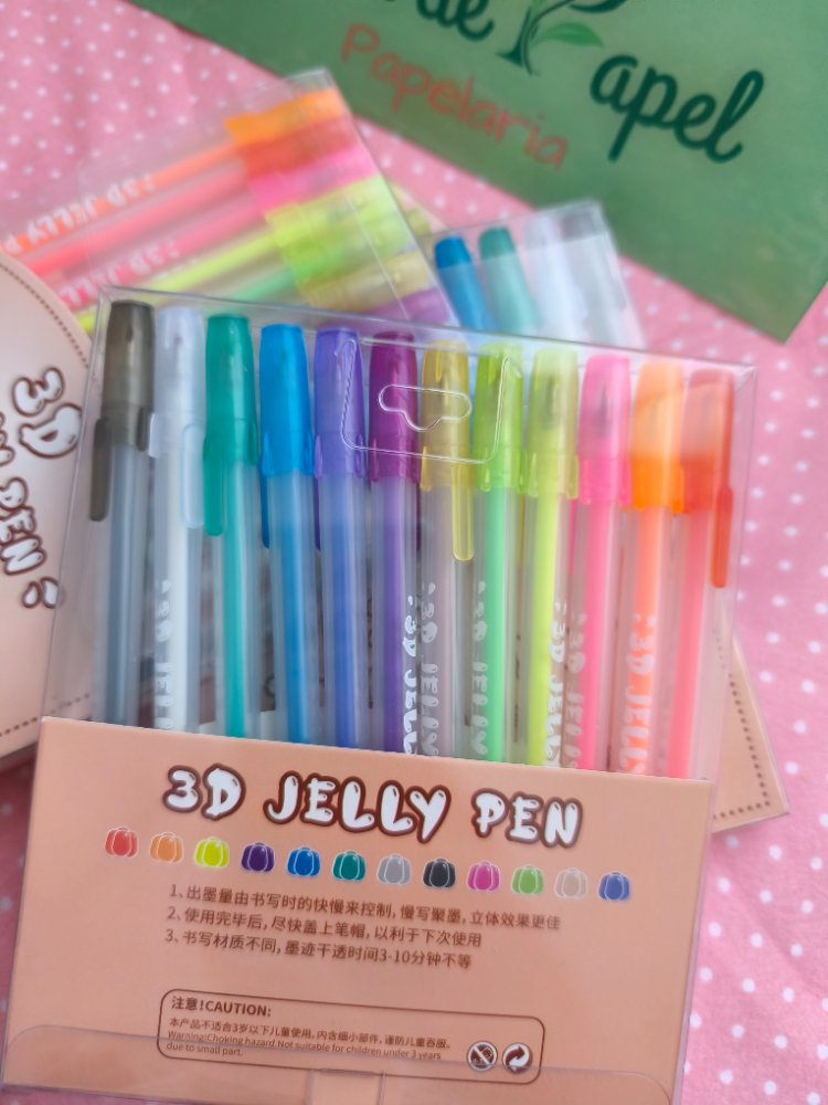 Kit 12 Canetas 3D em Gel - Jelly Pen