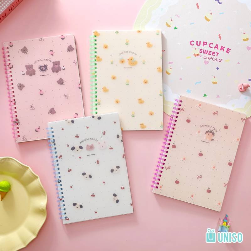 Caderno Espiral Flexível Animal Party A5