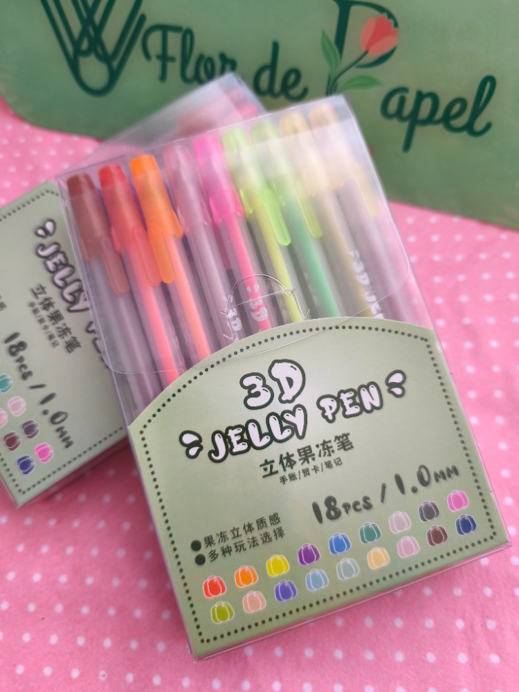Kit 18 Canetas 3D em Gel - Jelly Pen