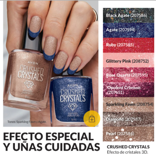 avon esmalte de uñas crushed crystals tono ruby