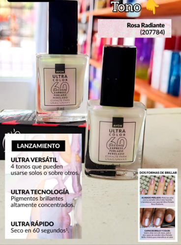 Avon esmalte de uñas perlado rosa radiante