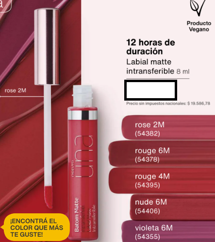 Una labial intransferible tono rouge 6m