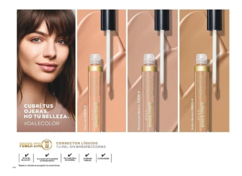 Avon power stay corrector liquido pink light