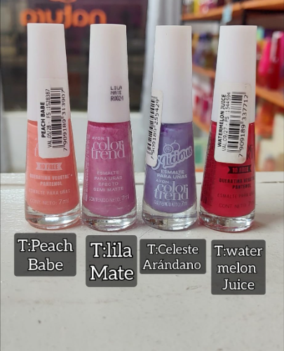 Avon color trend esmaltes de uñas tono water melon juice