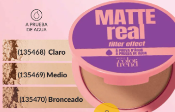 Avon polvo compacto matte real filter effect tono medio