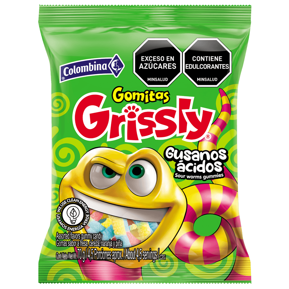Grissly Gusanos Ac. 70gr.
