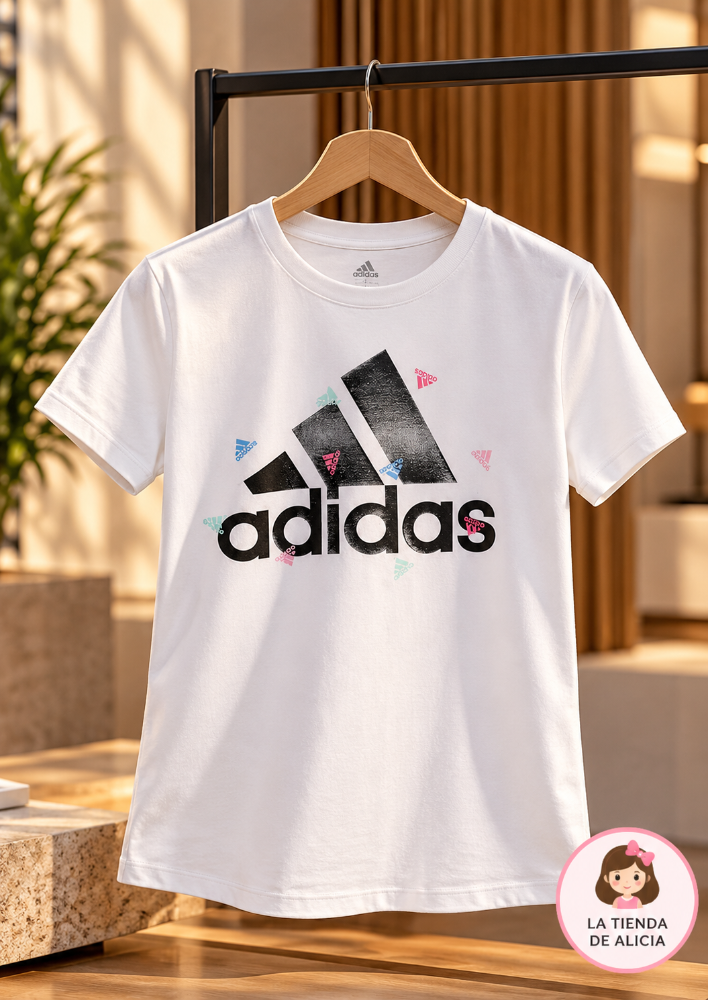 CAMISETA NIÑA ADIDAS BLANCA