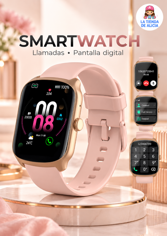QECNATO RELOJ INTELIGENTE ROSADO
