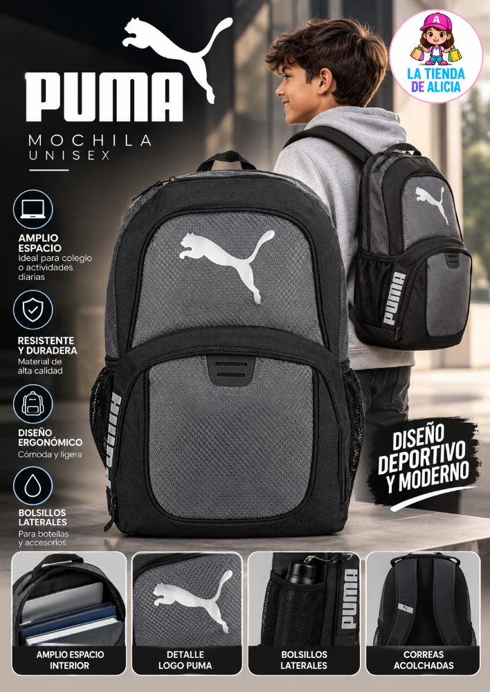 BOLSO PUMA EVERCAT CONTENER 3,0 NEGRO Y GRIS