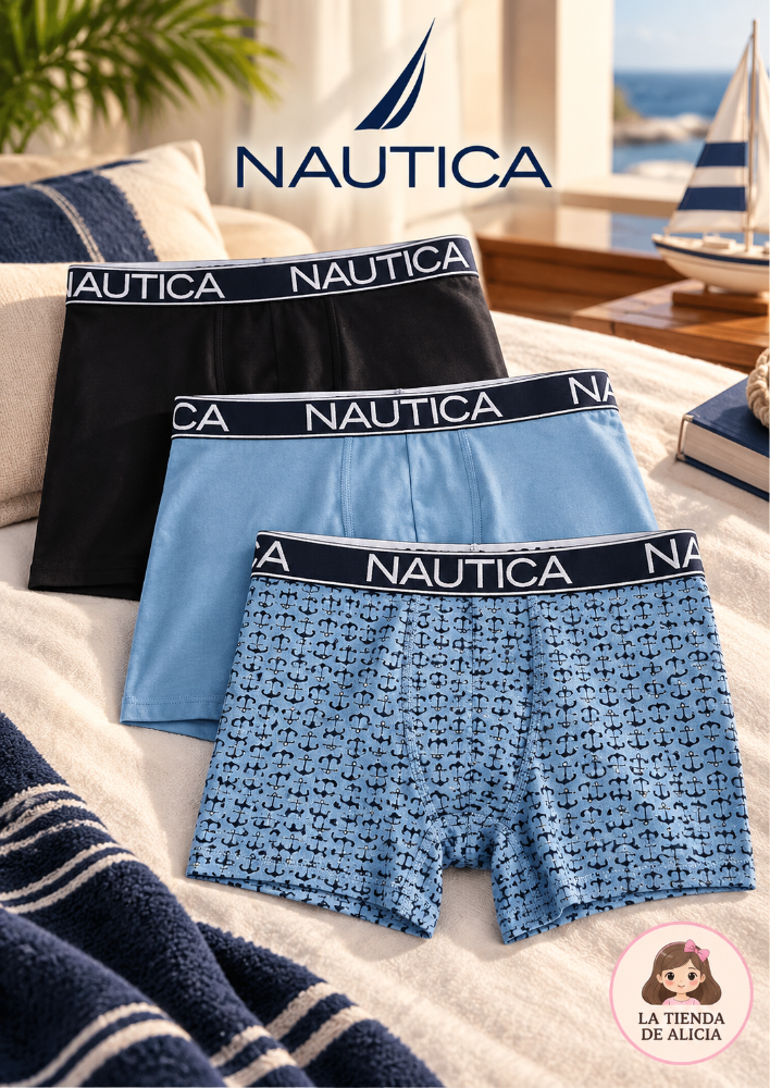 BOXER NAUTICA VARIADOS TALLA L PACK X3