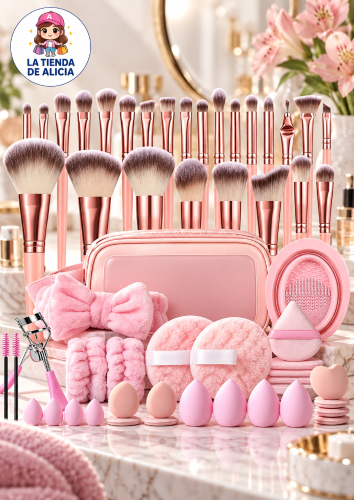 JUEGO DE 65 BROCHAS DE MAQUILLAJE