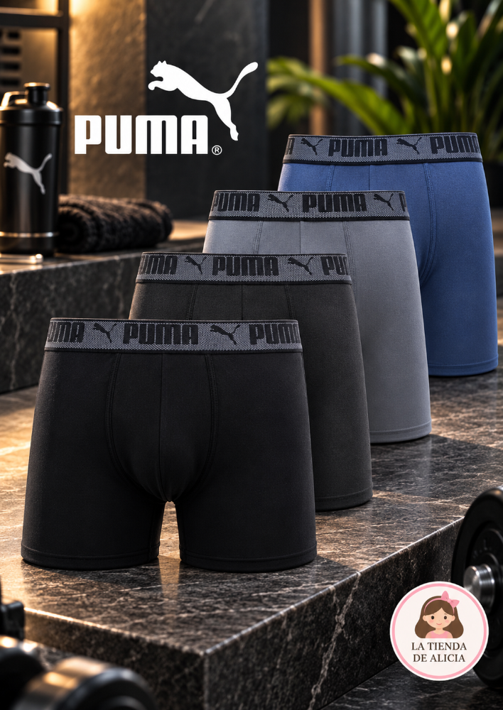 BOXER PUMA NEGRO PACK X4 TALLA XL
