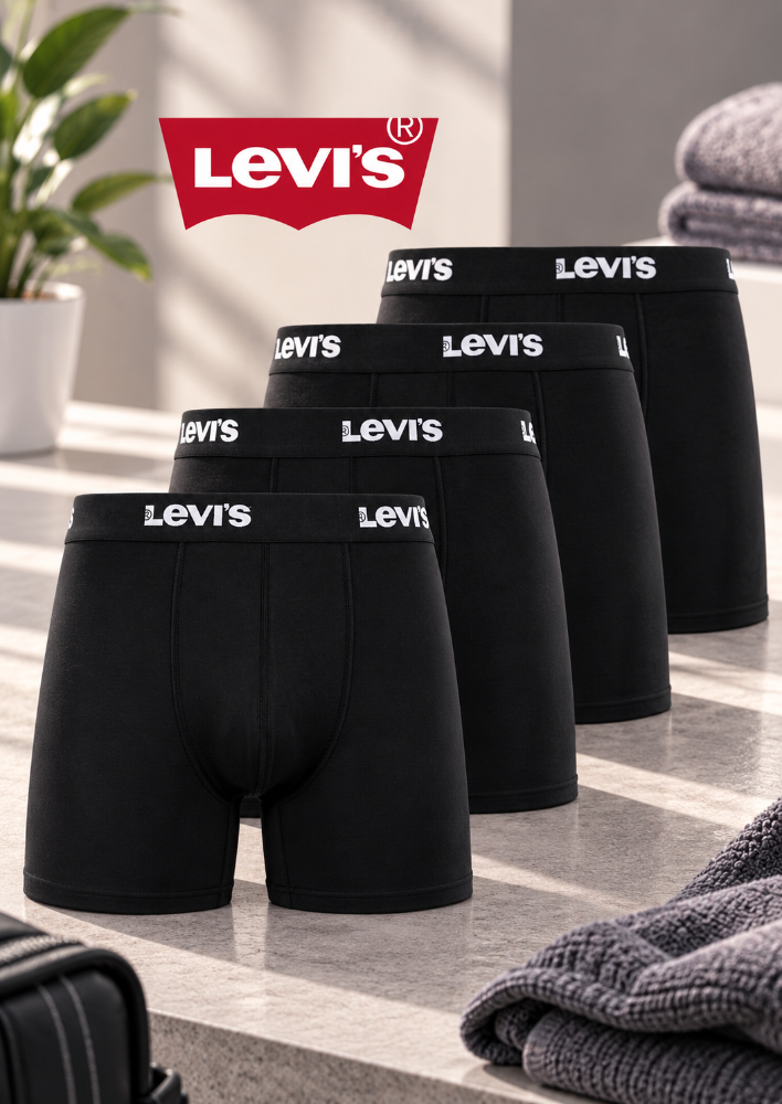 BOXER LEVIS NEGRO PACK X4 TALLA XL