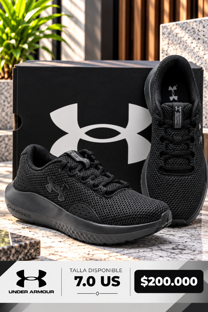 UNDER ARMOUR  CHARGED SURGE 4 TALLA 7 NEGROS