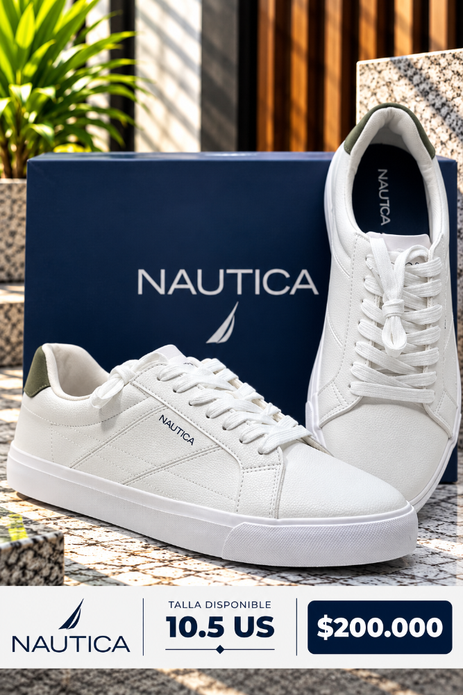 NAUTICA TENIS CASUALES BLANCOS HOMBRE TALLA 10,5