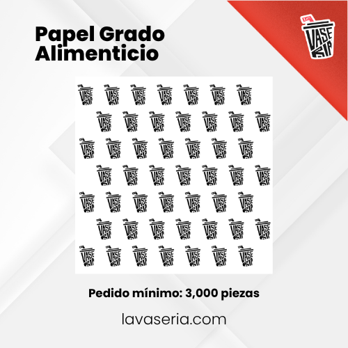 Papel grado alimenticio 30x30 personalizado a 1 tinta. 3000pz