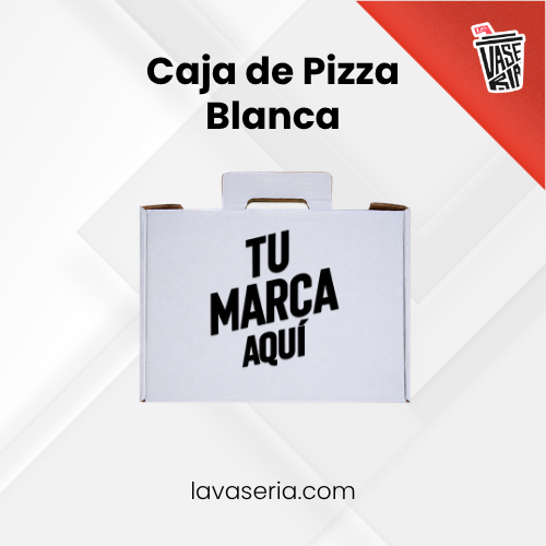 Caja de PIZZA blanca 14" personalizada a 1 tinta