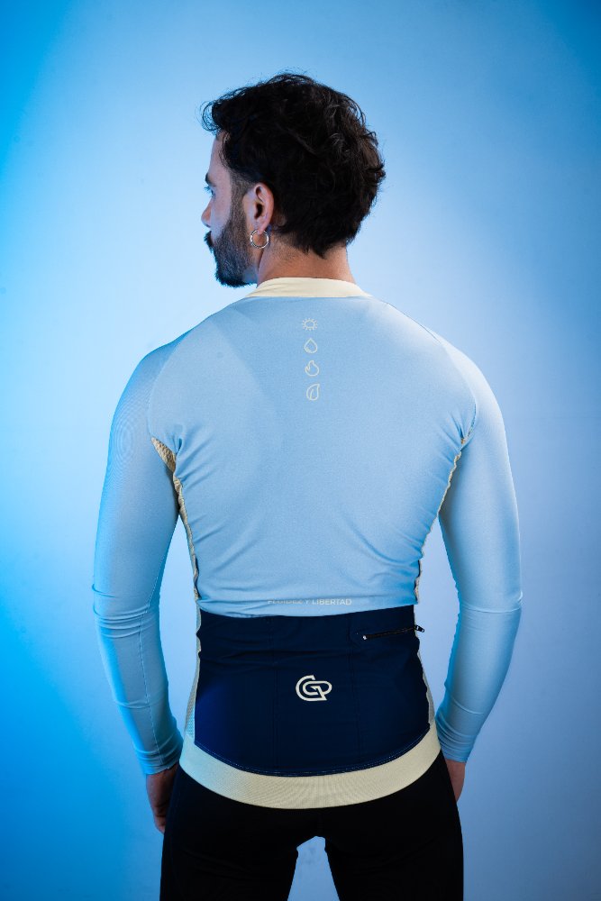 JERSEY AZUL MANGA LARGA /HOMBRE