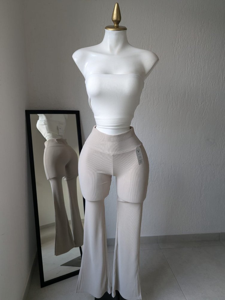 Legging acampanado beige 5707 AU
