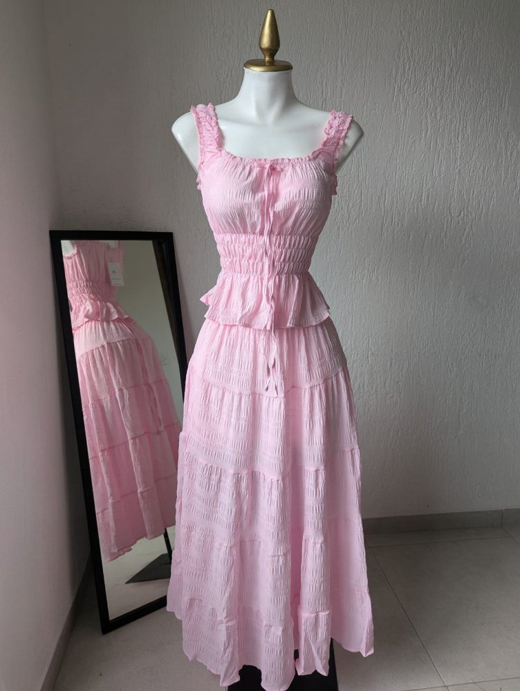 conjunto falda top rosa 5202 SALVA