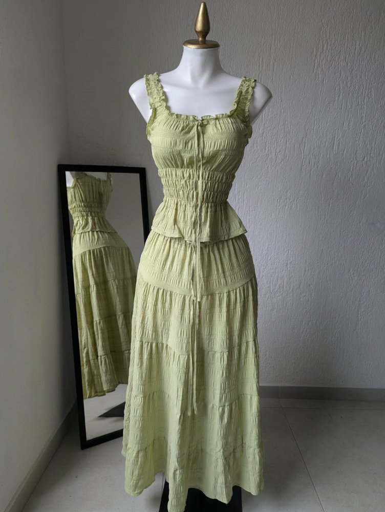 conjunto falda top verde 5202 SALVA