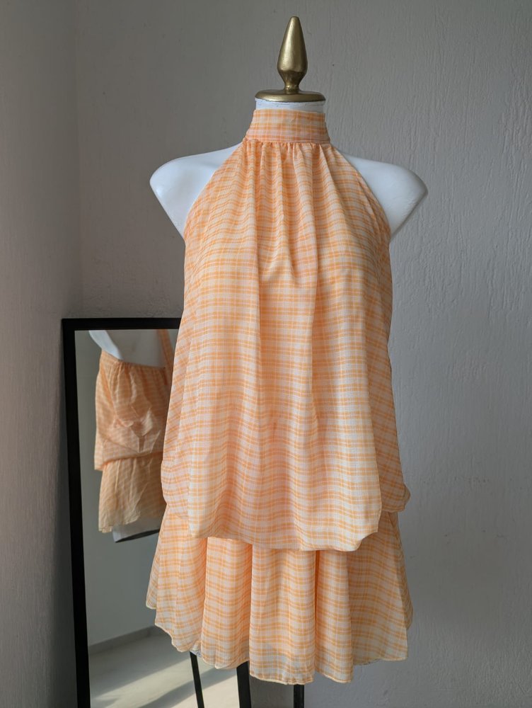 vestido mini 23123 naranja AU