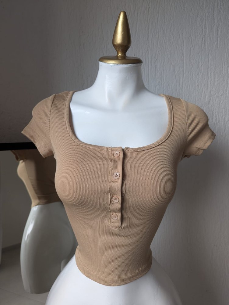 M/L blusa botones nude 13243 AU