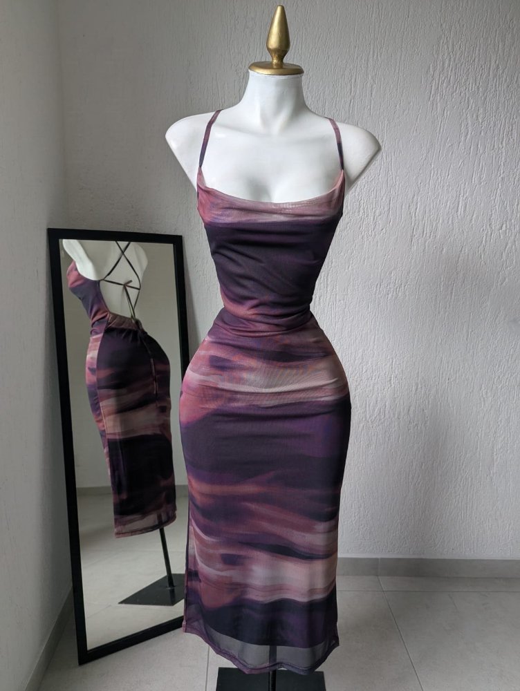 Vestido marmolado morado 22021b AU