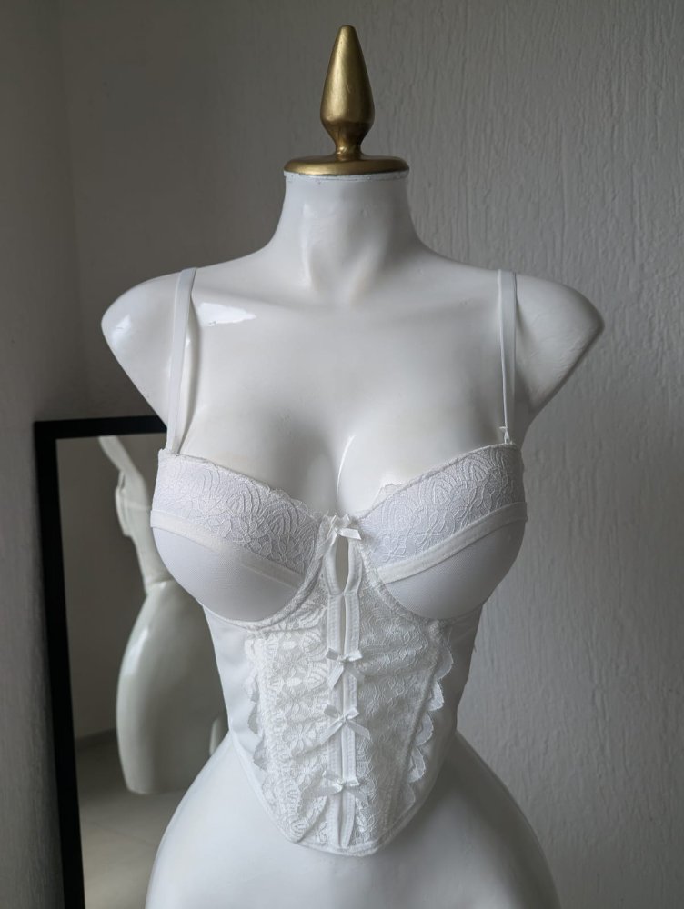 corset encaje moño blanco 13705 SALVA
