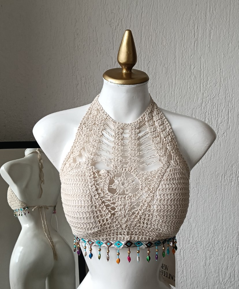 Top tejido beige 14008 SALVA
