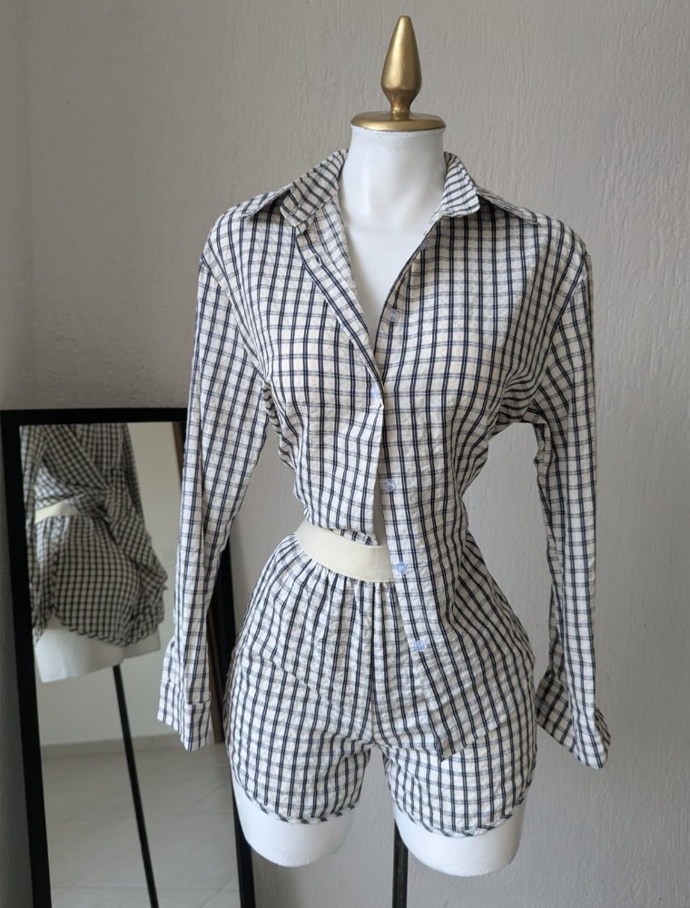 conjunto short y camiseta azul marino 33880