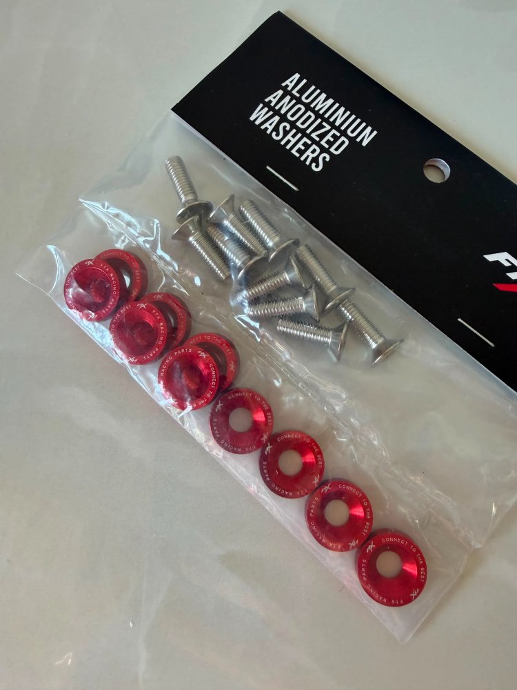 Arandelas anodizadas rojas