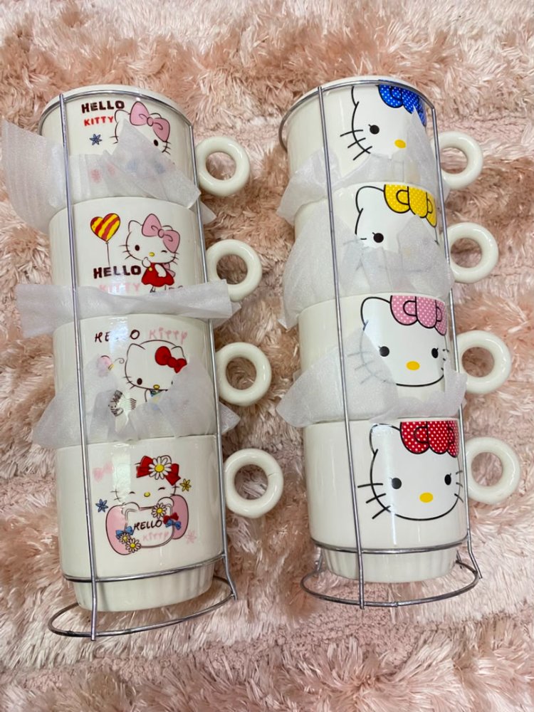 set de  posillos hello kitty