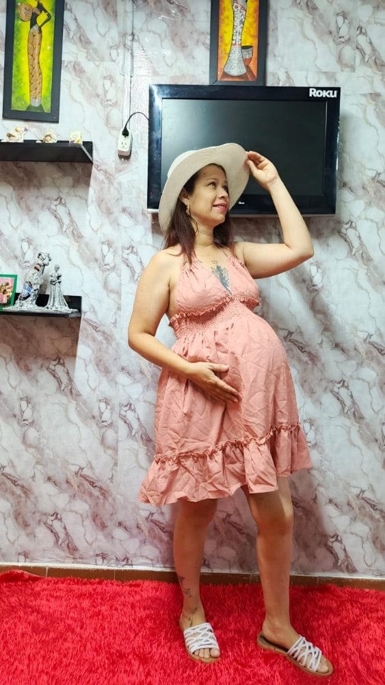 VESTIDO MATERNO DE ESCOTE