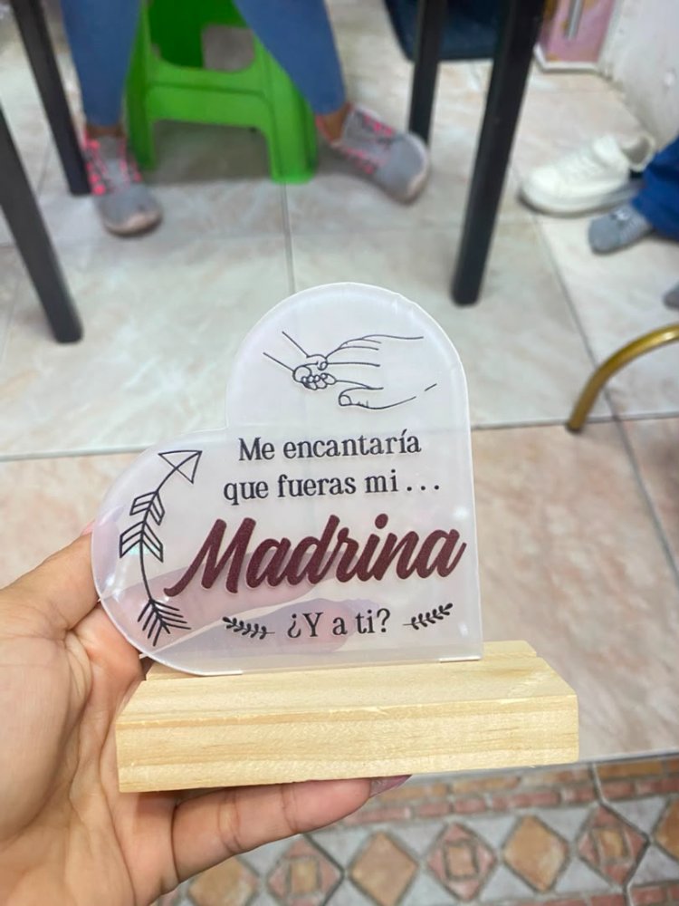 recuerdo de acrilico madrina