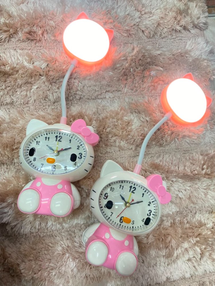 lampara reloj espejo hello kitty