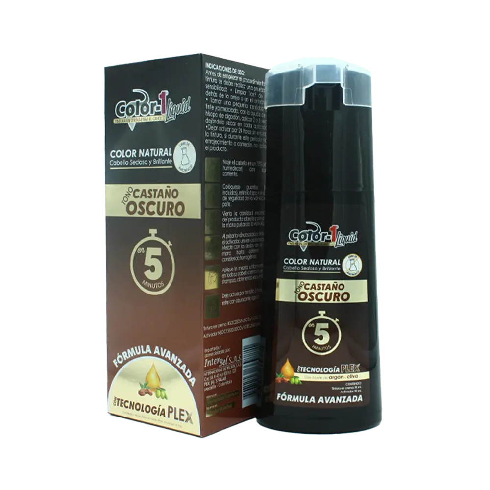 Color 1 liquido castaño oscuro x180ml