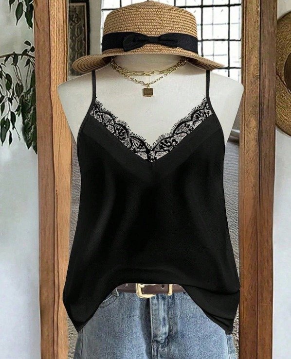 BLUSA V ENCAJE