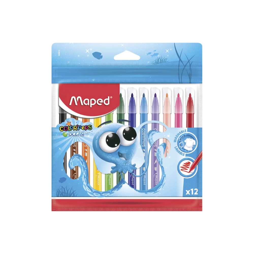Marcadores Maped Ocean 12 colores