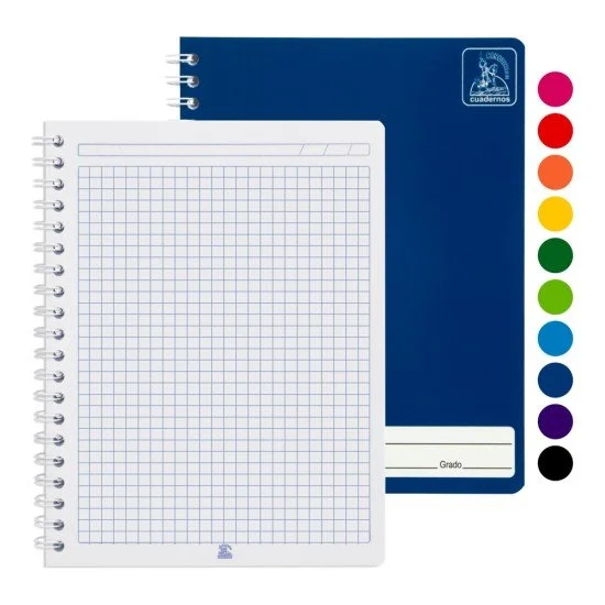 Cuaderno aspiral 70h de cuadros Conquistador