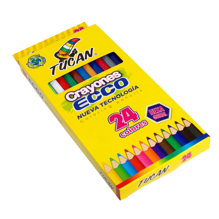 Crayón de madera Tucan Ecco Largo 24 colores