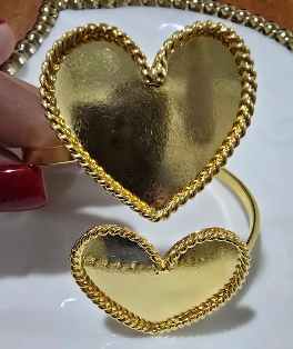 BRAZALETE BRONCE DOBLE CORAZÓN