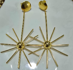 ARETES BRONCE LARGO SOL