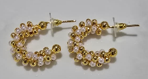CANDONGAS BRONCE BOLITAS ALREDEDOR PERLAS