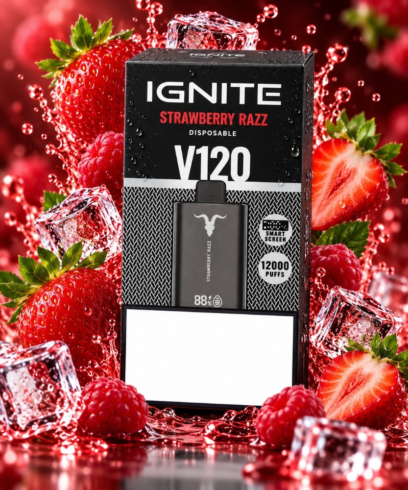 IGNITE V120 PRO BLACK STRAWBERRY RAZZ